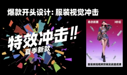 【精】服装类短视频剪辑实战速成课，30天掌握算法适配剪辑术，完播率提升25%-创富院