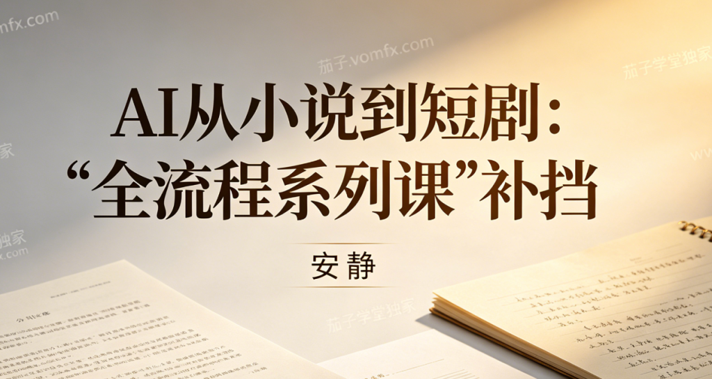 安静 《AI从小说到短剧:全流程系列课》