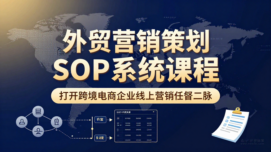 外贸营销策划 SOP 系统课|跨境企业线上营销标准化实操全套学习教程