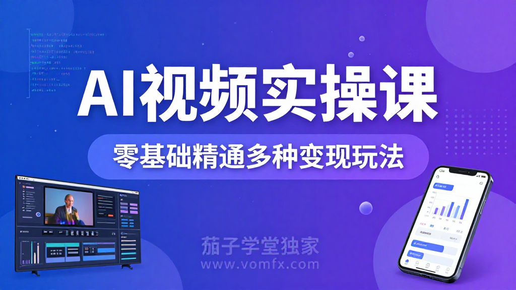 AI 视频实操全套课程|零基础学习 AI 短视频制作掌握多元变现实操方法