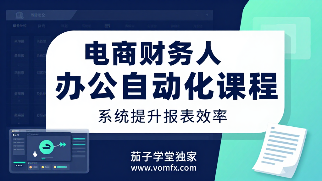 电商财务人办公自动化课程|财务报表数据处理与效率提升系统实操教程