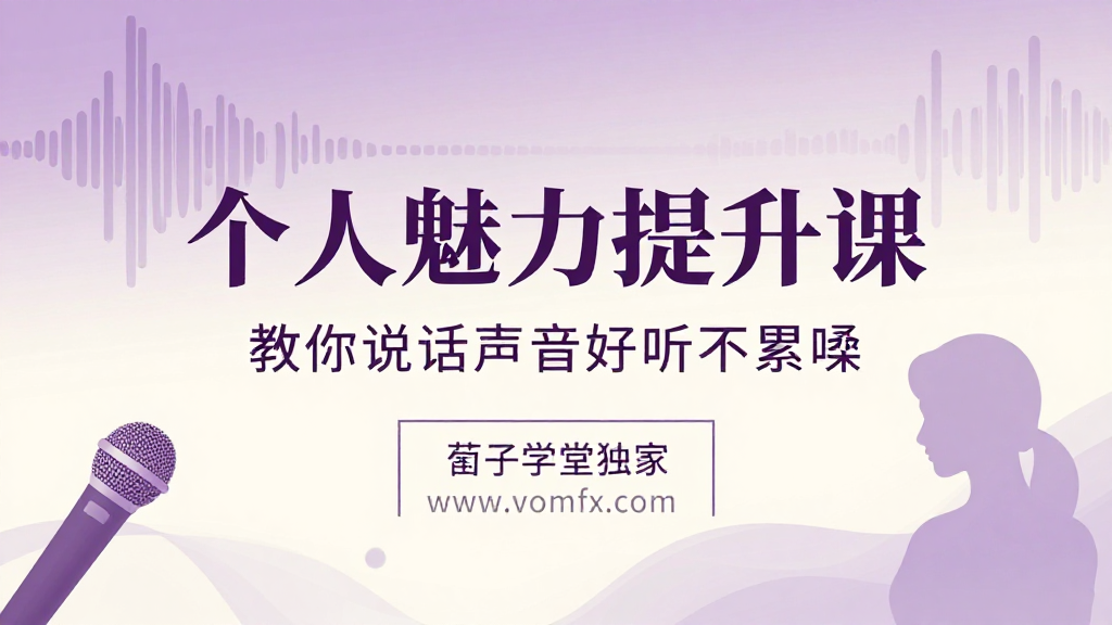 个人魅力声音提升课程|科学练声改善嗓音轻松拥有好听说话声实操课
