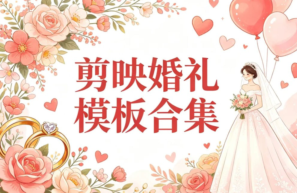剪映婚礼快剪模板合集，含多种风格+预览视频