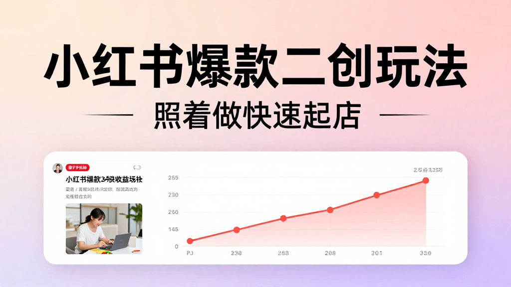 小红书爆款二创实操课程｜图文短视频创作新手快速开店起号变现全套教程