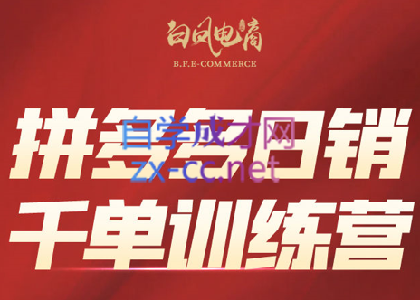 白凤电商·拼多多日销千单训练营(更新6月)-创富院