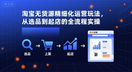 淘宝无货源精细化运营玩法，从选品到起店的全流程实操-创富院