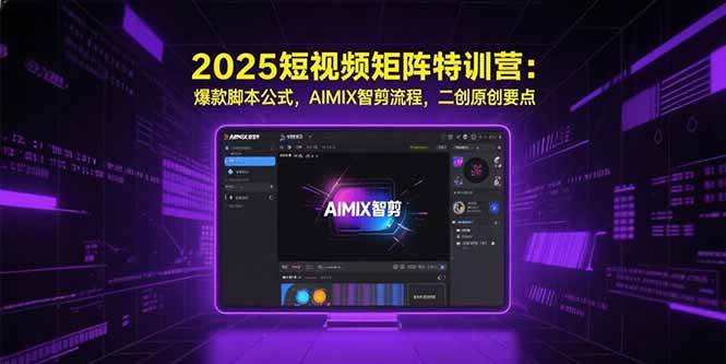 （15475期）2025短视频矩阵特训营：爆款脚本公式，AIMIX智剪流程，二创原创要点-创富院