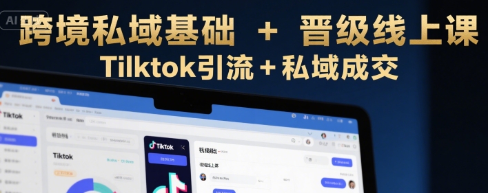 跨境私域基础+晋级线上课，Tilktok引流+私域成交-创富院