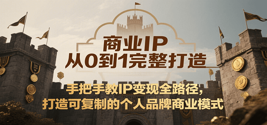 商业IP从0到1完整打造，手把手教IP变现全路径，打造可复制的个人品牌商业模式-创富院