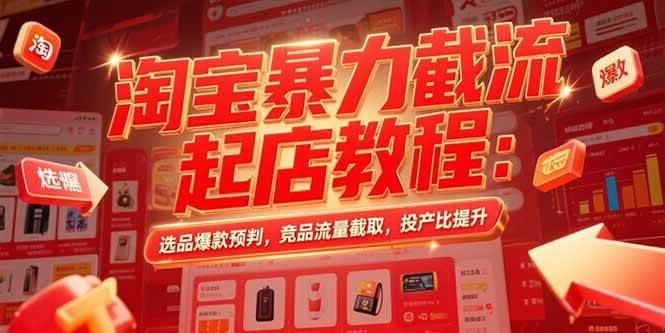 （15468期）淘宝暴力截流起店教程：选品爆款预判，竞品流量截取，投产比提升-创富院
