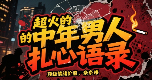 超火的中年男人扎心语录，顶级情绪价值，条条爆，AI操作简单-创富院