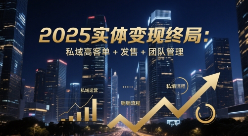 2025实体变现终局：私域高客单+发售+团队管理-创富院