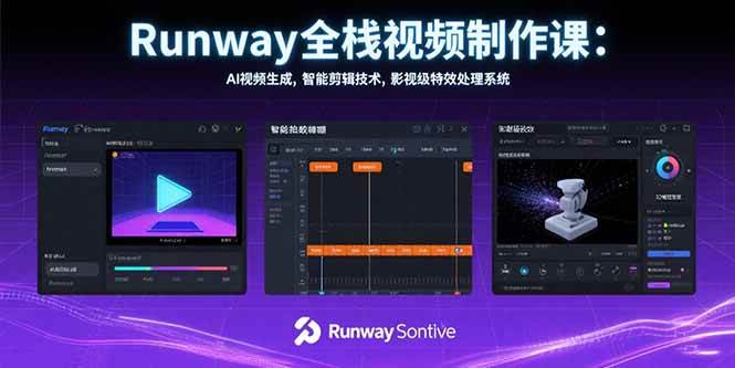 （15515期）Runway全栈视频制作课：AI视频生成，智能剪辑技术，影视级特效处理系统-创富院