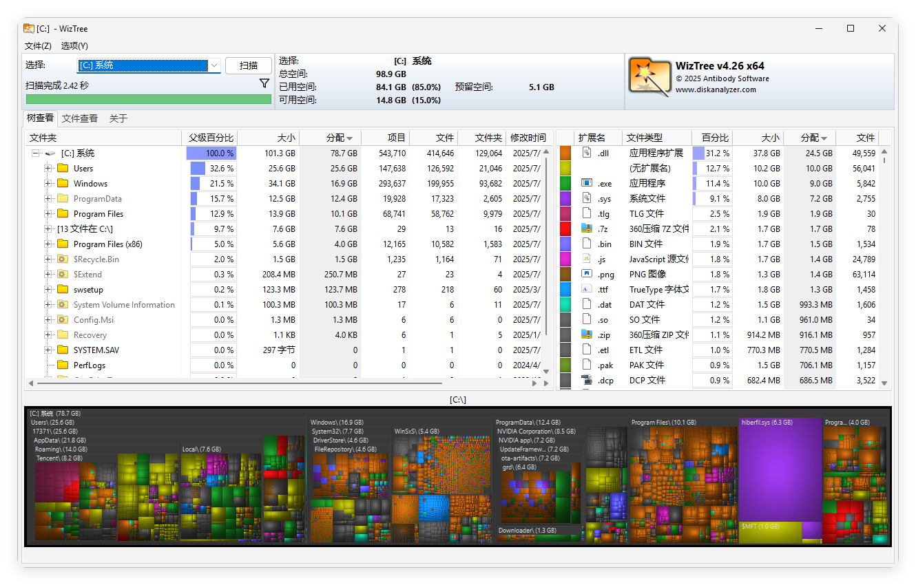 WizTree磁盘分析工具v4.26便携版-创富院