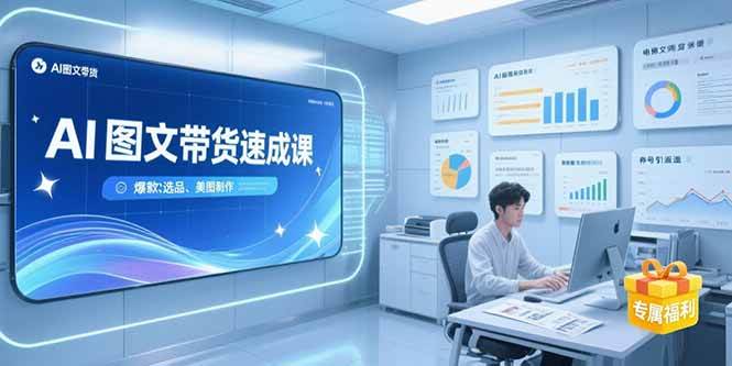 （15416期）AI图文带货速成课，养号引流秘籍，爆款选品策略，美图制作全流程-创富院