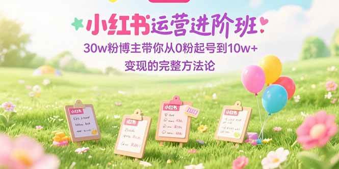 （15318期）小红书运营进阶班：30w粉博主带你从0粉起号到10w+变现的完整方法论-创富院