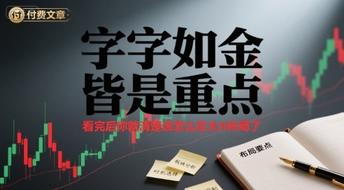 付费文章：字字如金 皆是重点， 看完后 你就清楚该怎么在大A布局了-创富院