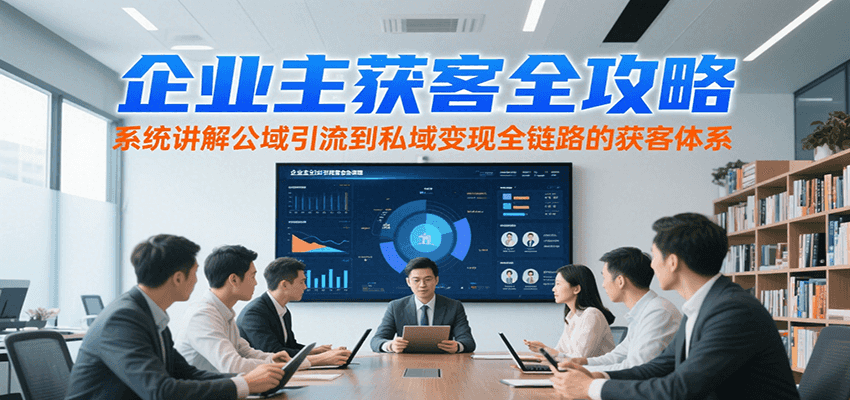 企业主获客全攻略，系统讲解公域引流到私域变现全链路的获客体系-创富院