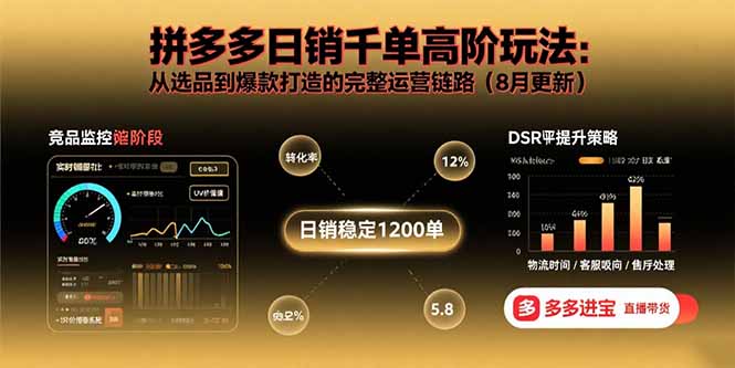 拼多多日销千单高阶玩法：从选品到爆款打造的完整运营链路(8月更新-创富院