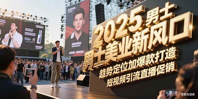 （15190期）2025男士美业新风口，趋势定位加爆款打造，短视频引流直播促销-创富院