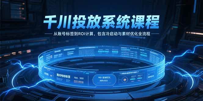 （15263期）千川投放系统课程，从账号标签到ROI计算，包含冷启动与素材优化全流程-创富院