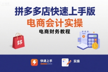 拼多多店快速上手版电商会计实操-电商财务教程-创富院