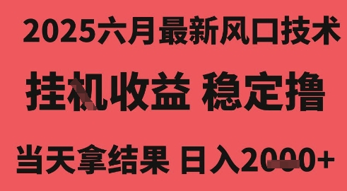 2025六月最新风口技术，无人挂G撸礼物，长期稳定 一个小时收益2k+，小白当天拿结果【揭秘】-创富院