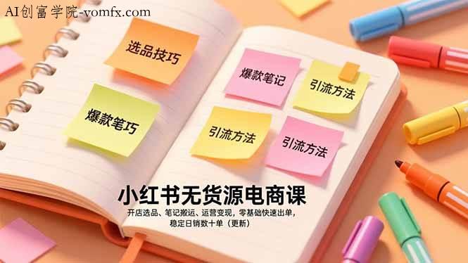 （17018期）小红书无货源电商课，开店选品、笔记搬运、运营变现，零基础快速出单，稳定日销数十单（更新）-创富院