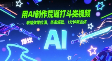 用AI制作荒诞打斗类视频，吸睛效果拉满，条条爆款，1分钟教会你-创富院