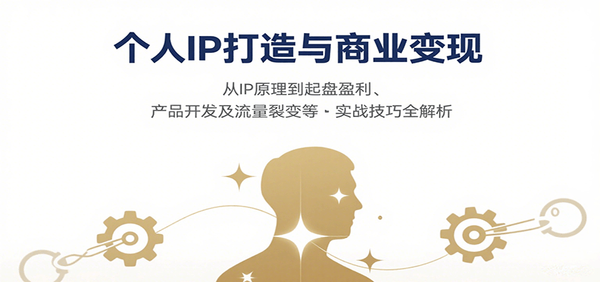 个人IP打造与商业变现，从IP原理到起盘盈利、产品开发及流量裂变等实战技巧全解析-创富院