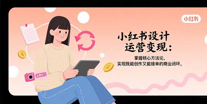 小红书设计运营变现：掌握核心方法论，实现既能创作又能接单的商业闭环-创富院