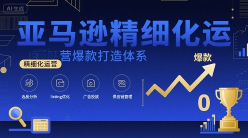 亚马逊精细化运营爆款打造体系，视频课+全套资料文档-创富院