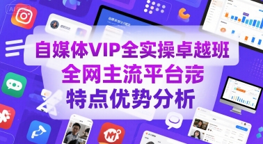 自媒体VIP全实操卓越班，全网主流平台特点优势分析-创富院
