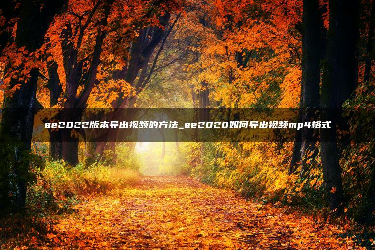 ae2022版本导出视频的方法_ae2020如何导出视频mp4格式-创富院