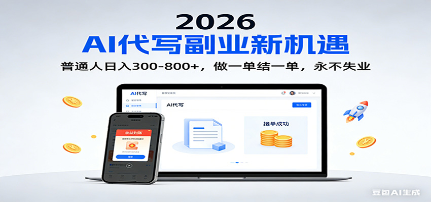 2026 副业首选！AI 代写日入 300-800，普通人0门槛，做一单结一单！-创富院