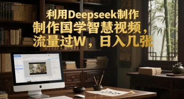 利用Deepseek制作国学智慧视频，流量过W，日入几张-创富院