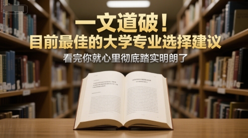 付费文章：一文道破！目前最佳的大学专业选择建议，看完你就心里彻底踏实明朗了-创富院