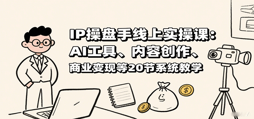 IP操盘手线上实操课：AI工具、内容创作、商业变现等20节系统教学-创富院