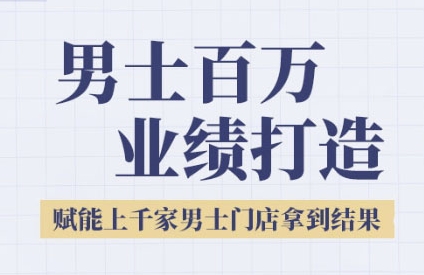 2025男士美业百万业绩打造，赋能上千家男士门店拿到结果-创富院