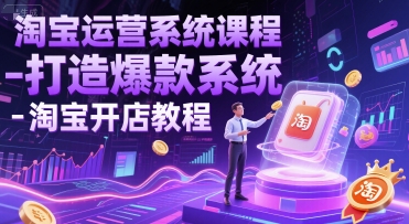 淘宝运营系统课程-打造爆款系统-淘宝开店教程-影创院