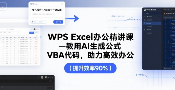 WPS Excel办公精讲课，教用 AI 生成公式，VBA 代码，助力高效办公-创富院