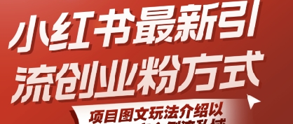 小红书最新引流创业粉方式，项目图文玩法介绍以及如何安全倒流私域-创富院