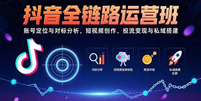 （15525期）抖音全链路运营班：账号定位与对标分析，短视频创作，投流变现与私域搭建-创富院