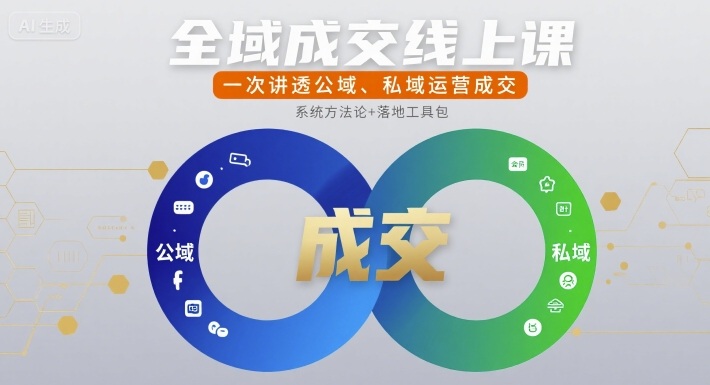 全域成交线上课，一次讲透公域、私域运营成交-创富院