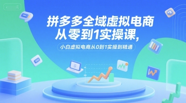 拼多多全域虚拟电商从零到1实操课，小白虚拟电商从0到1实操到精通-创富院