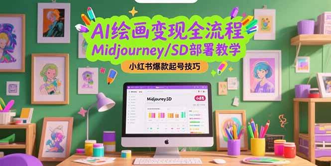 （15324期）AI绘画变现全流程，Midjourney/SD部署教学，小红书爆款起号技巧-创富院