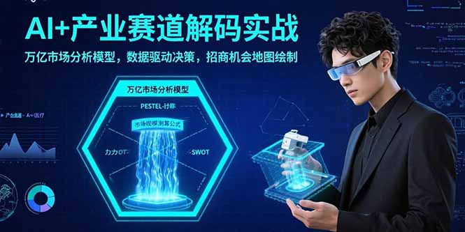AI+产业赛道解码实战：万亿市场分析模型，数据驱动决策，招商机会地图绘制-创富院