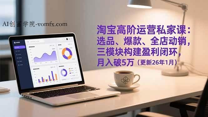 （17016期）淘宝高阶运营私家课：选品、爆款、全店动销，三模块构建盈利闭环，月入破5万（更新26年1月）-创富院