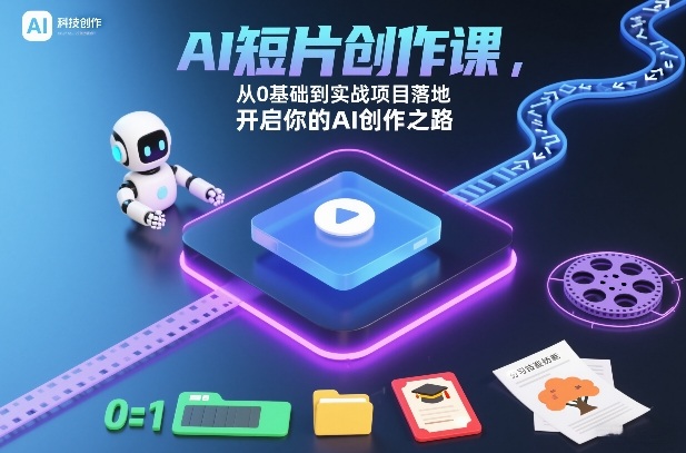 AI短片创作课，从0基础到实战项目落地，开启你的AI创作之路-创富院