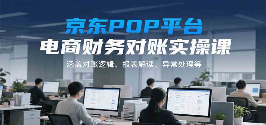 京东POP平台电商财务对账实操课，涵盖对账逻辑、报表解读、异常处理等-创富院